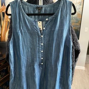NWT Talbots Sleeveless Denim Shift Dress